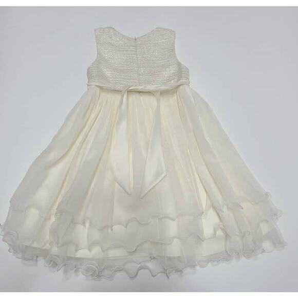 American princess white glitter flower girl dress girl's size 4 - Picture 2 of 7
